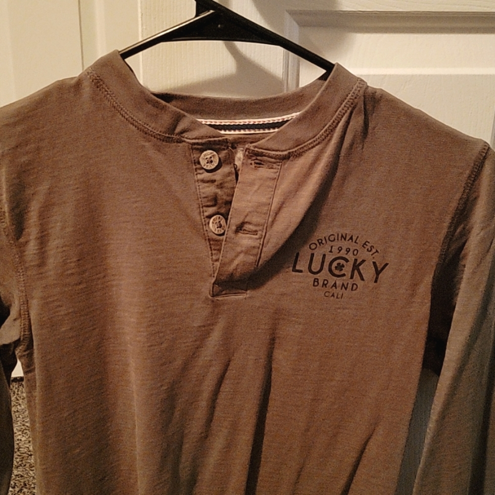 Womens Lucky Brand long sleeve, size medium, olive green